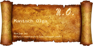 Mantsch Olga névjegykártya